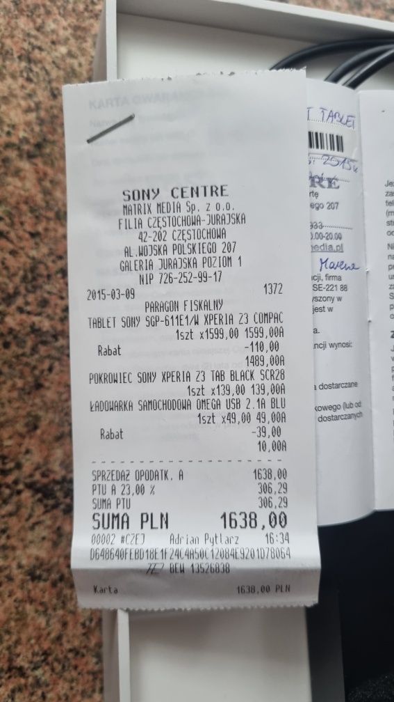 Tablet Sony Xperia Z3 Compact model SGP611