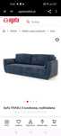 Granatowa sofa 3-osobowa, rozkładana / Agata Meble sofa