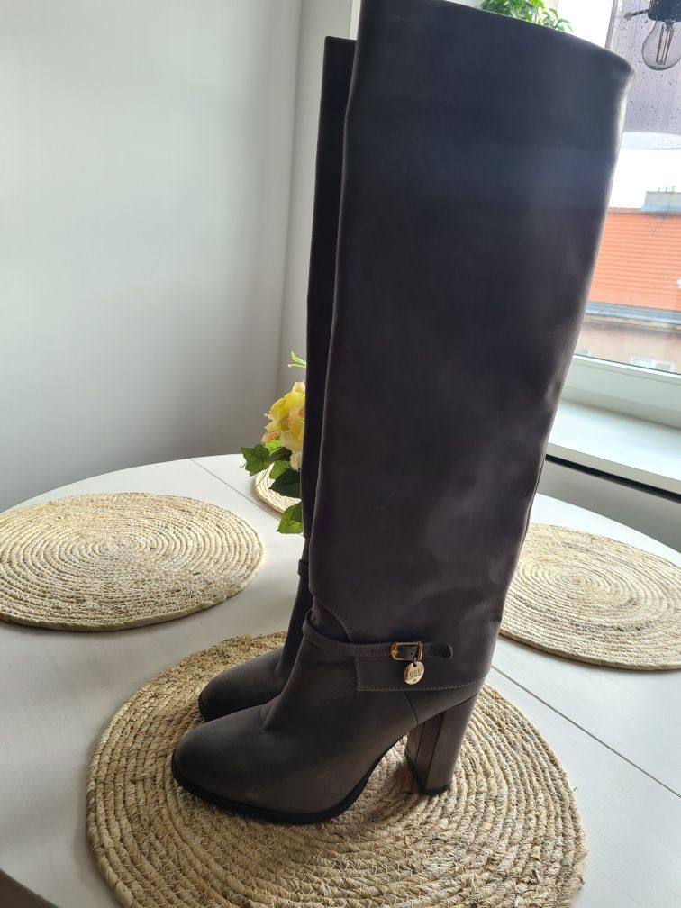 Kozaki buty by ola la kozaki ze skóry  jak patrizia pepe carinii guess