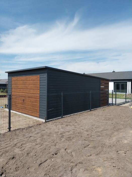 Garaż blaszany blaszak nowoczesny wygląd konstrukcja profil zamknięty