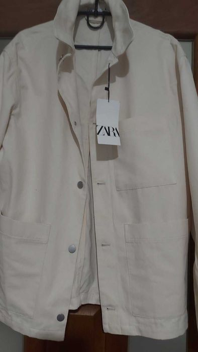 Універсальний жикет Zara оверсайз (Overshirt Jacket), льон/бавовна