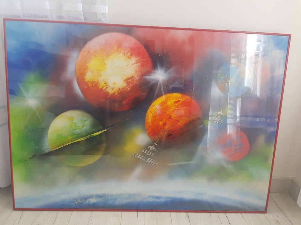 obraz planet  malowany spray