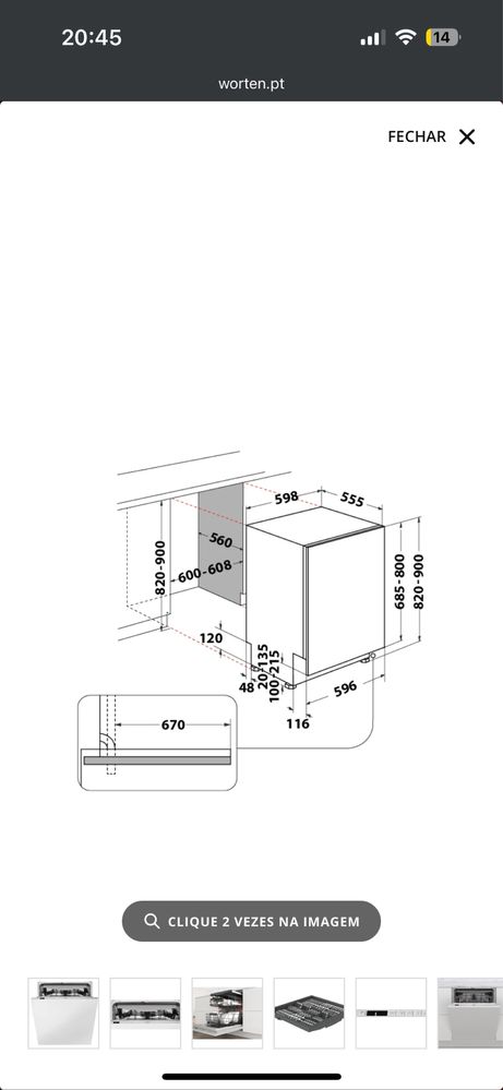 Máquina de Lavar Loiça Encastre WHIRLPOOL