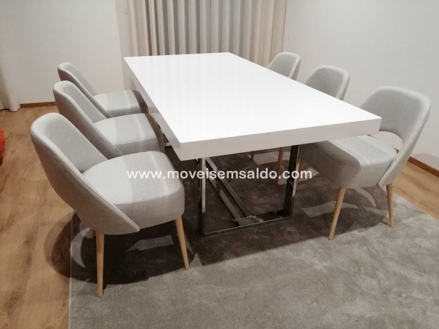 Mesa Jantar Lacada c/ Inox - Fixa ou Extensível - Todas medidas