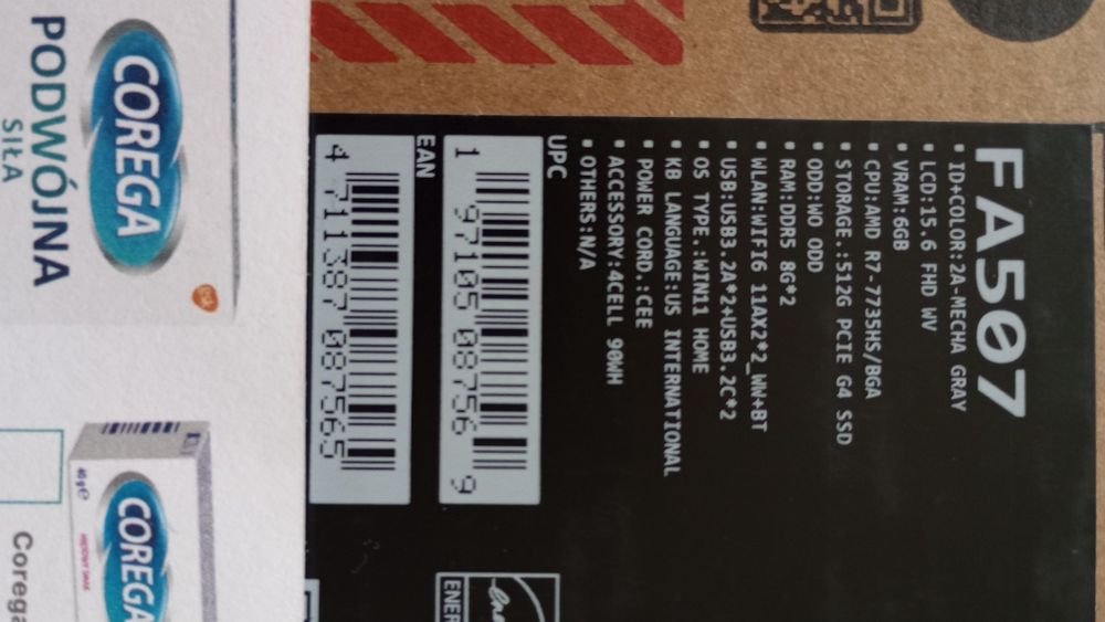 Laptop Asus Tuf R7 7735HS/RTX4050 TGP140W/512SSD/16GB/Windows 11 Gwar.