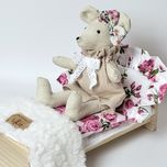Myszka z lnu Łóżeczko pościel handmade