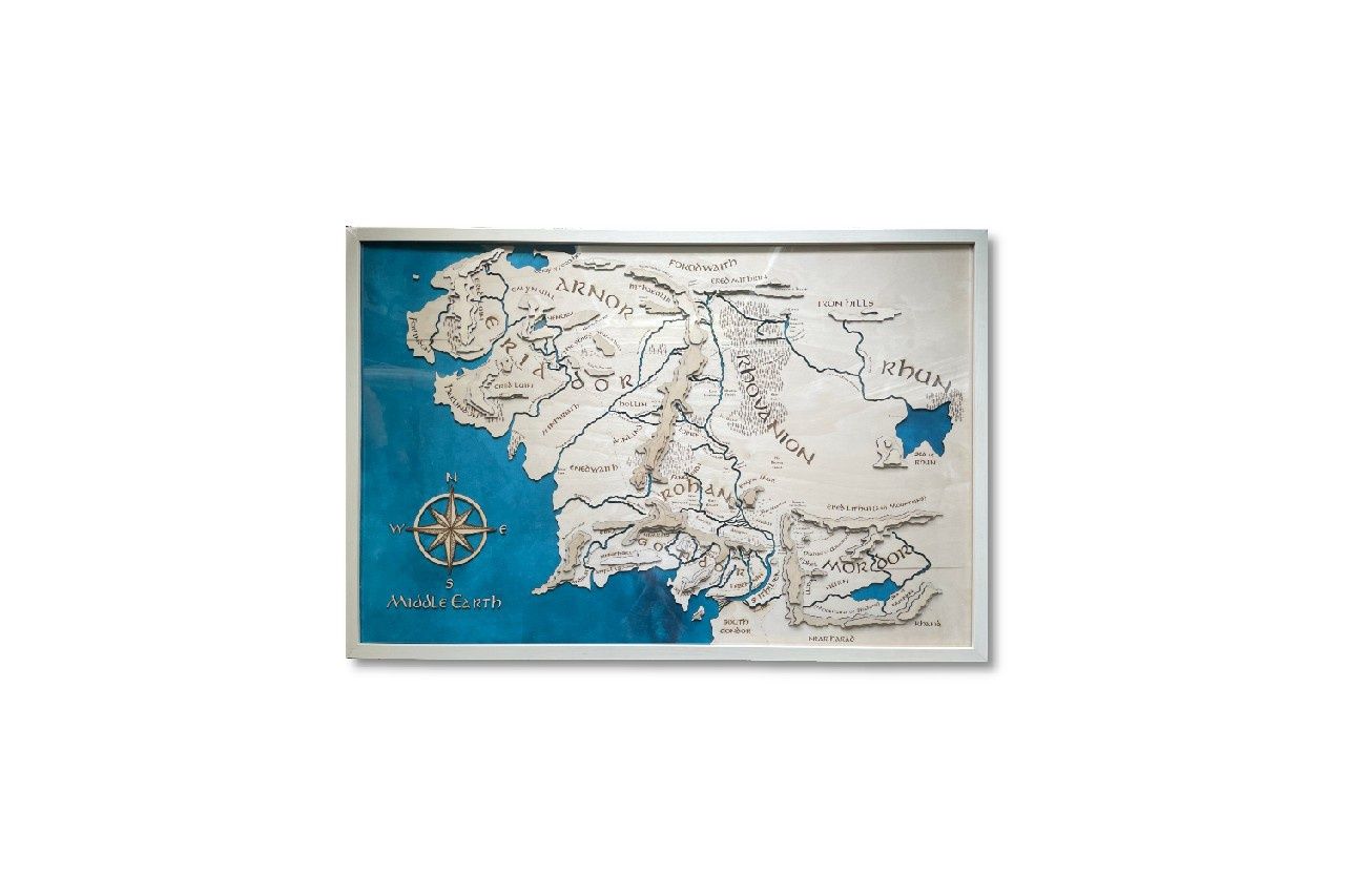 Władca Pierścieni mapa 3D drewno
