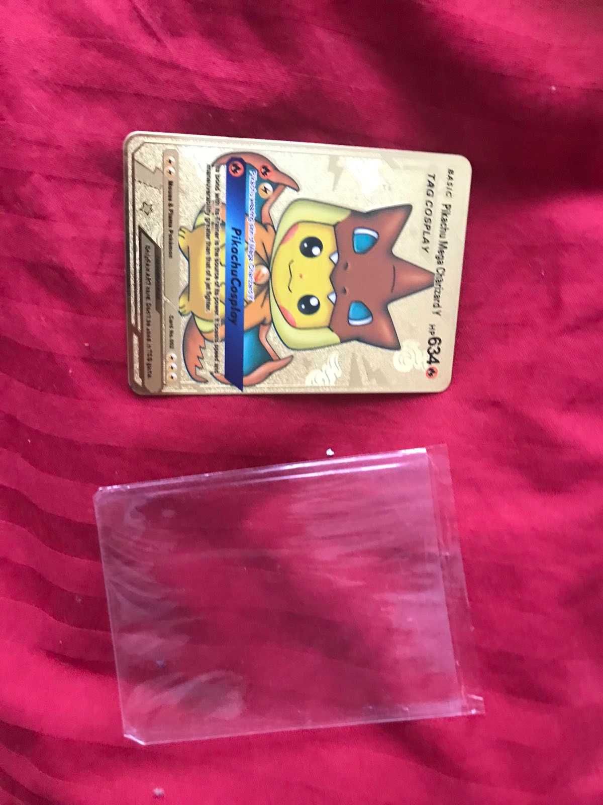 sprzedaje karte pokemon metalówka pikachu mega charizard Y