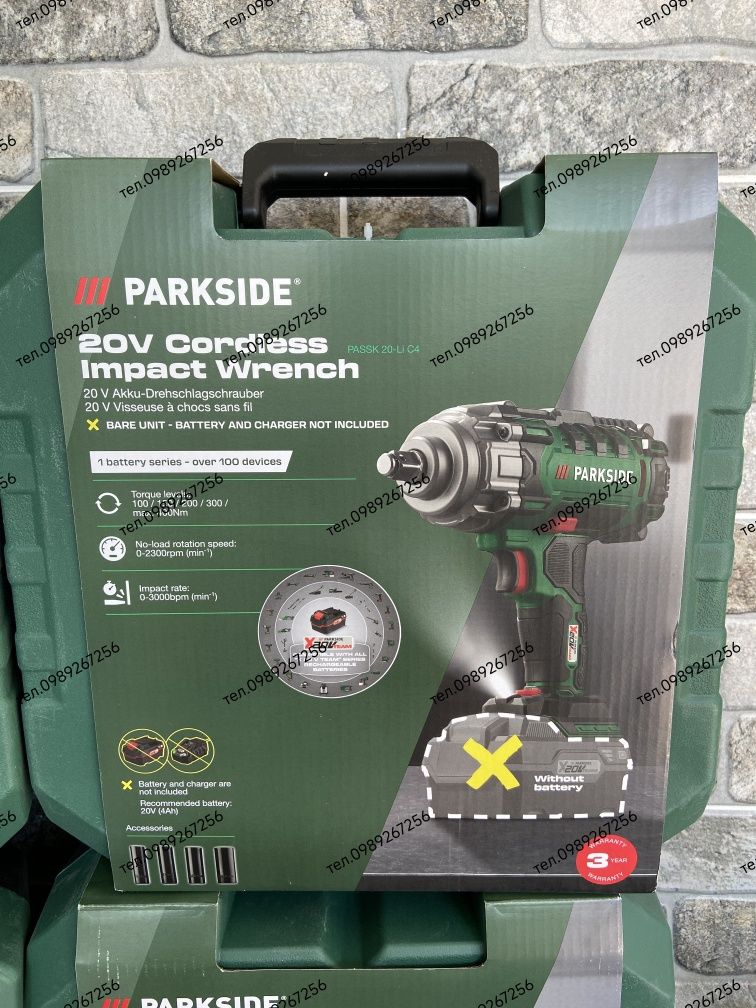 Акумуляторний ударний гайковерт Parkside Німеччина