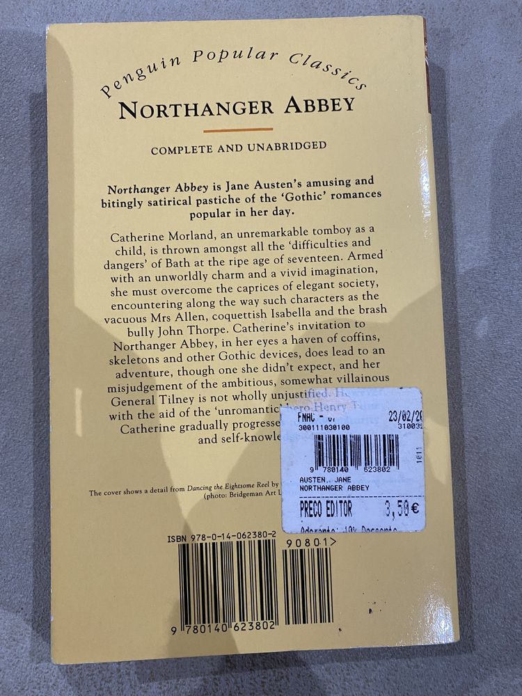 Livro Northanger Abbey, de Jane Austen