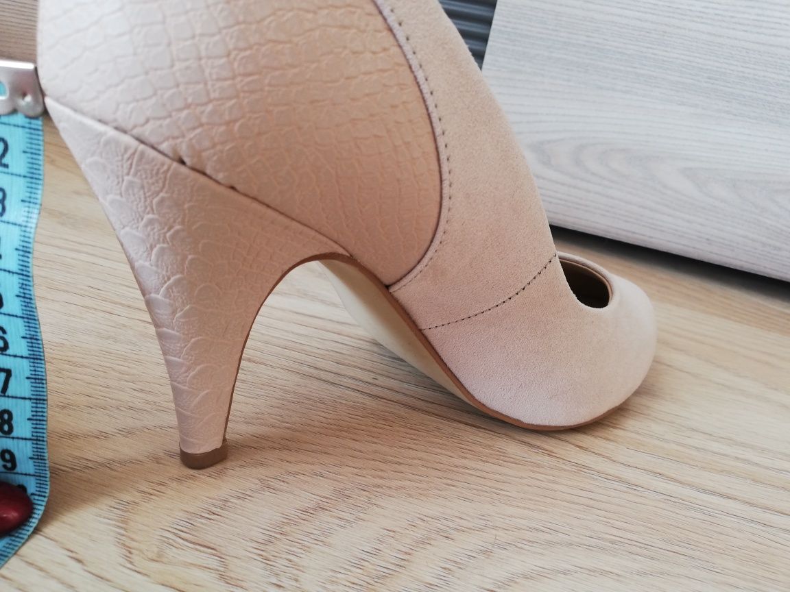 Buty ślubne weselne jasny róż WideFit extra comfort r. 40/41