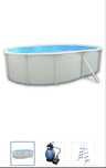 Piscina oval 500x366x120cm, inclui Escada Monocloco 300 Toi Quimicamp