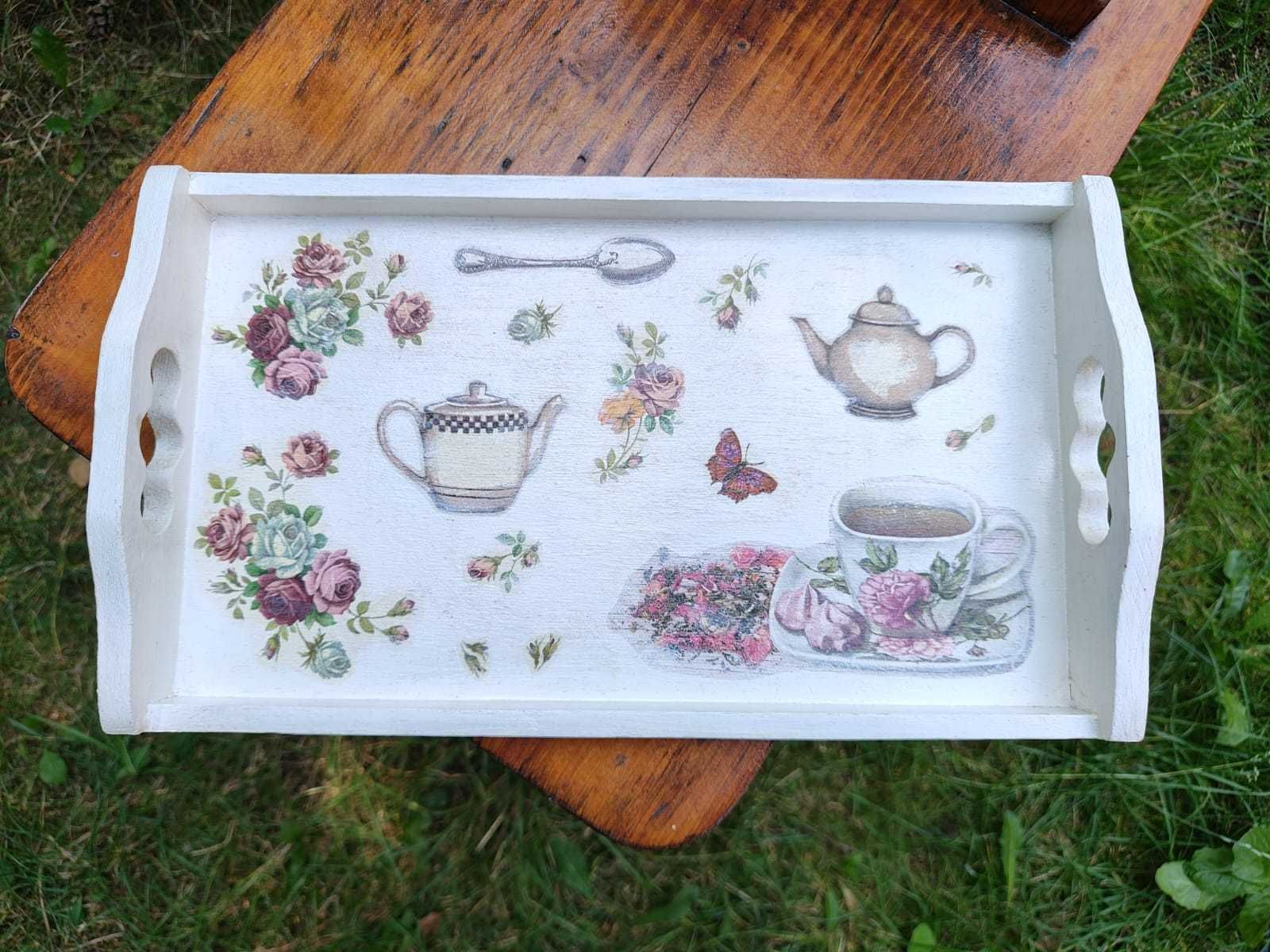 Ręcznie robiona taca - decoupage - idealny prezent