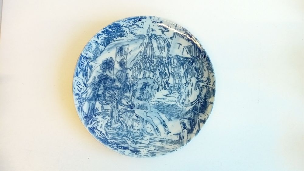 Prato decorativo em grés