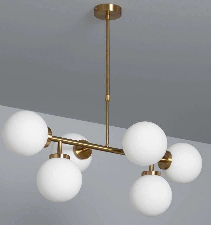 candeeiro dourado 6 lampadas novo