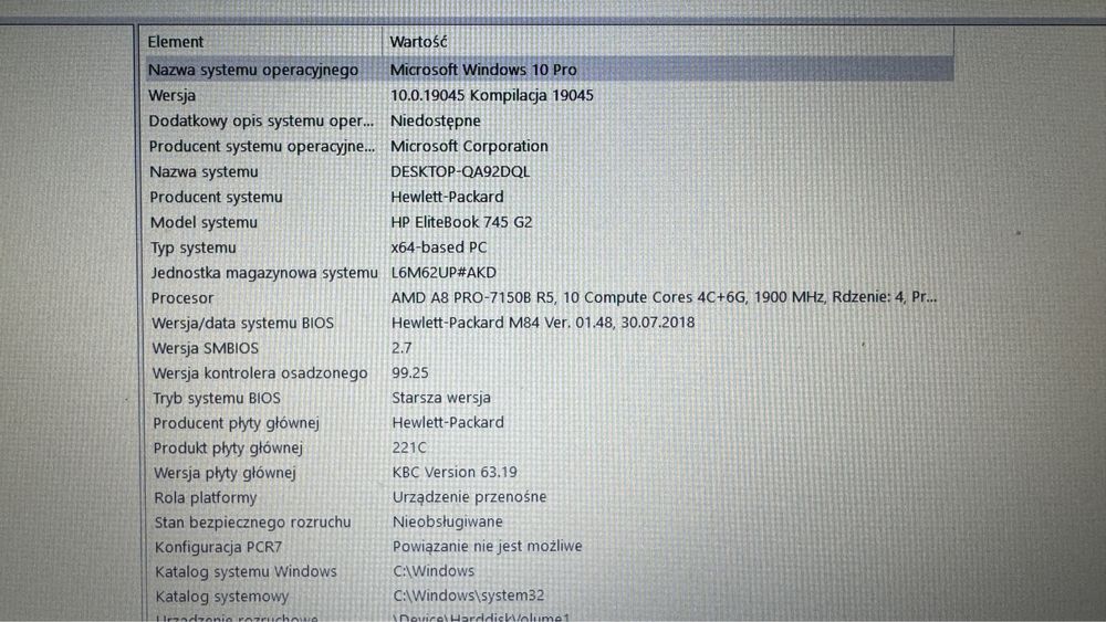 HP 745 G2 8GB RAM 128 SSD