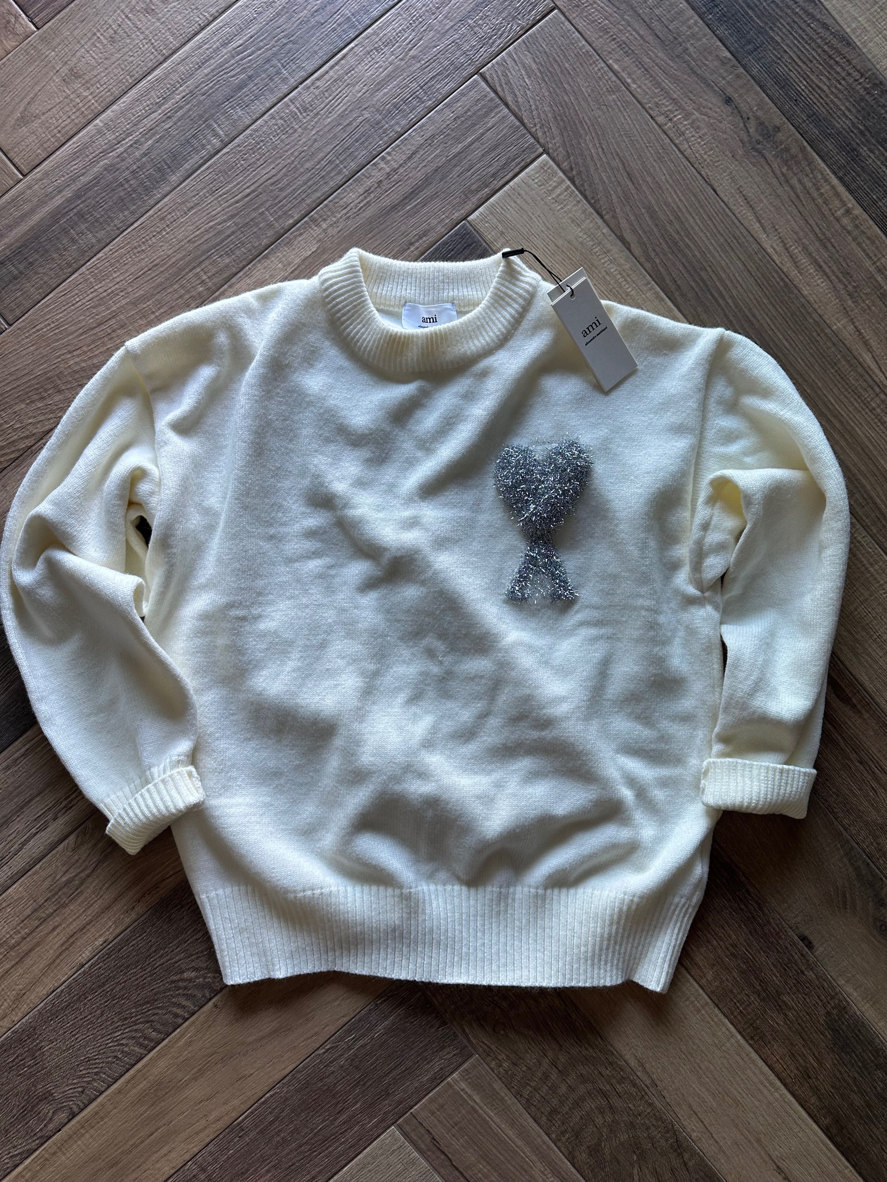 Sweter Ami biały mleczny L oversize