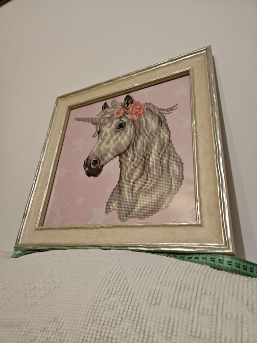 Obraz jednorożca z diamencików