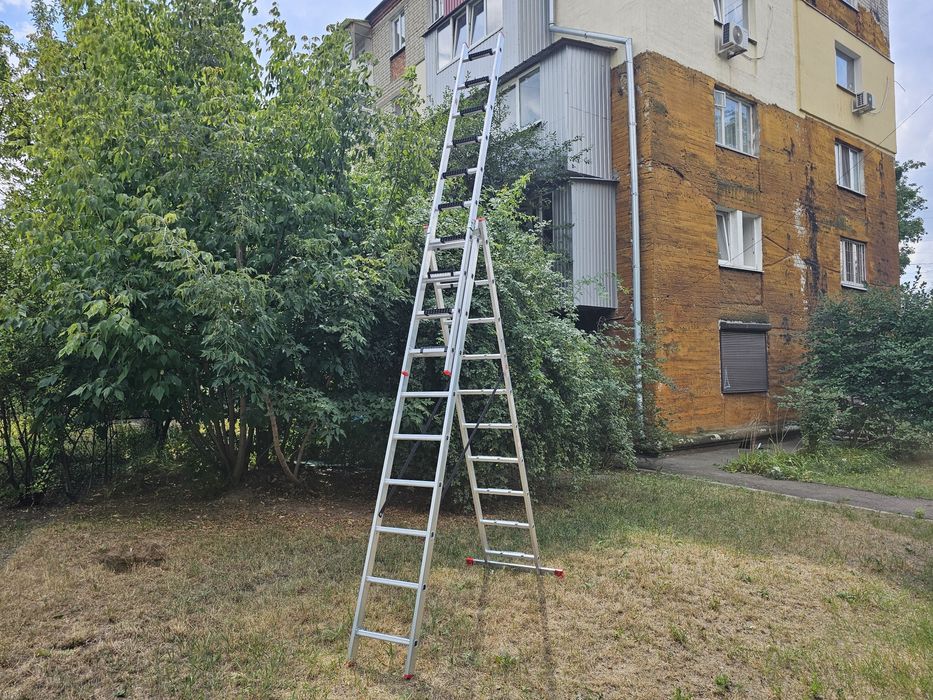 6.8м 3х10 Драбина трьохсекційна Алюмінієва Нова / стремянка