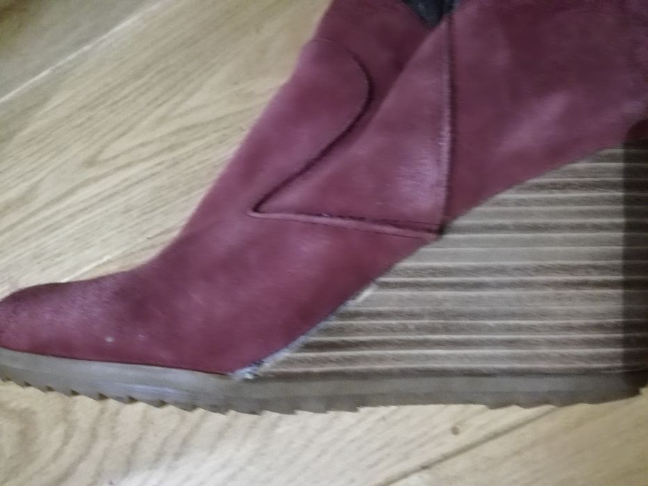 Botki Esprit welur na koturnie, rozm 40 / 41