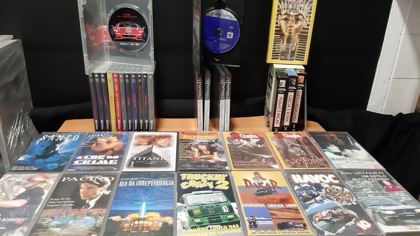 Jogos PlayStation 2 , filme VHS, DVDs