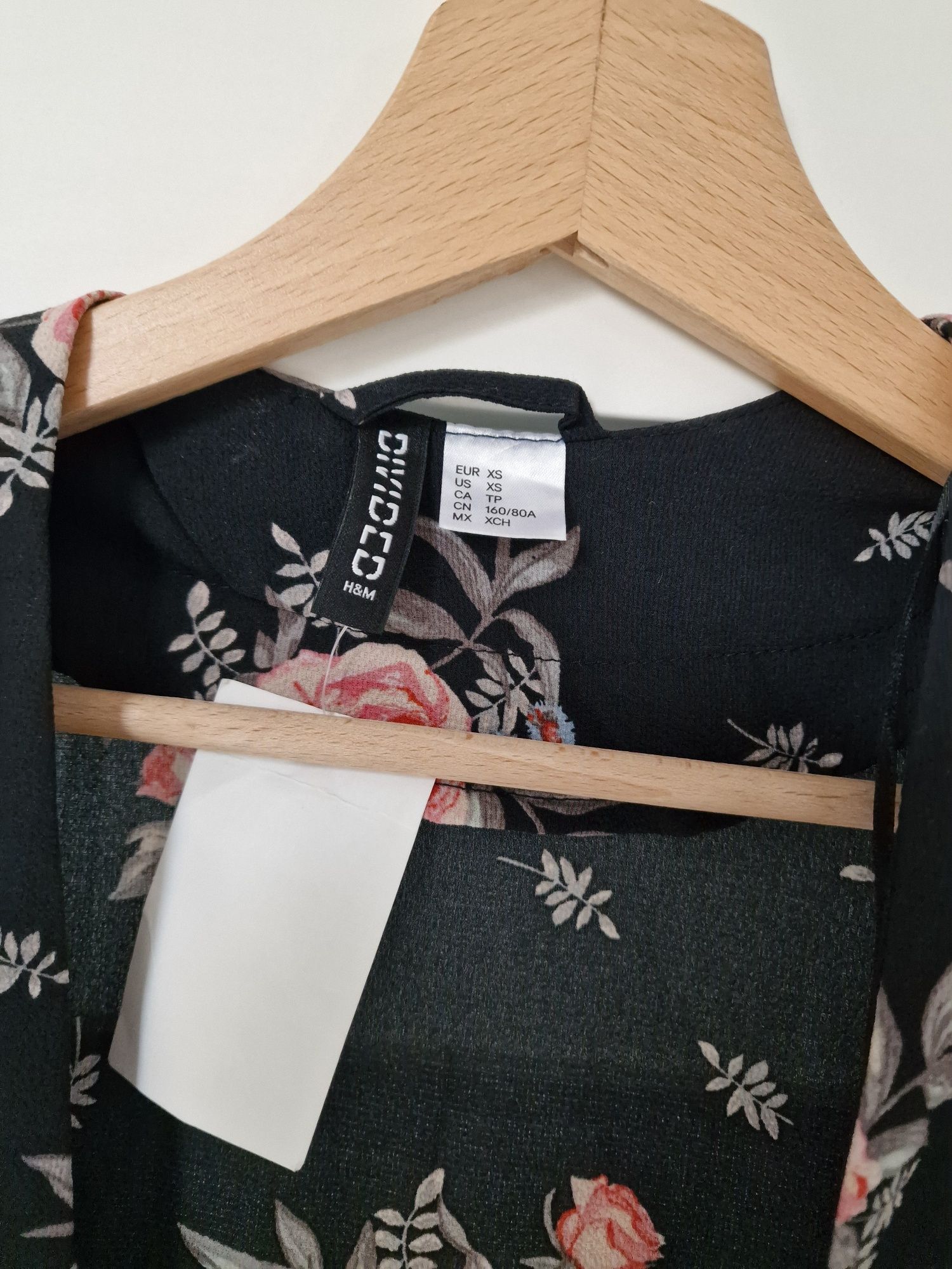 H&M szlafrok narzutka 36 34 S XS pareo plażowe pasek M 38 róże