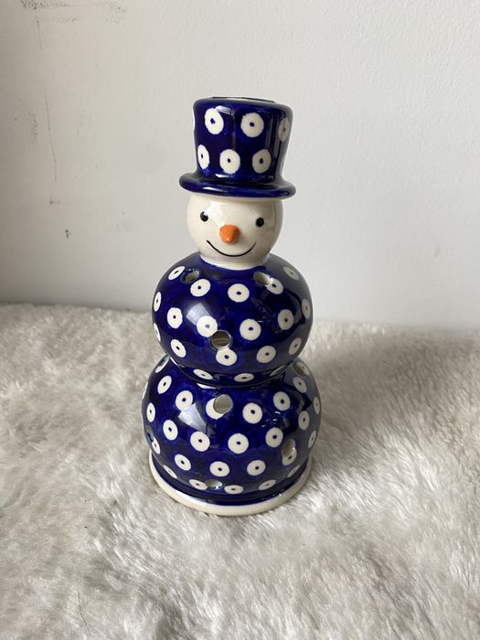 Lampion Bałwan Ceramika Bolesławiec