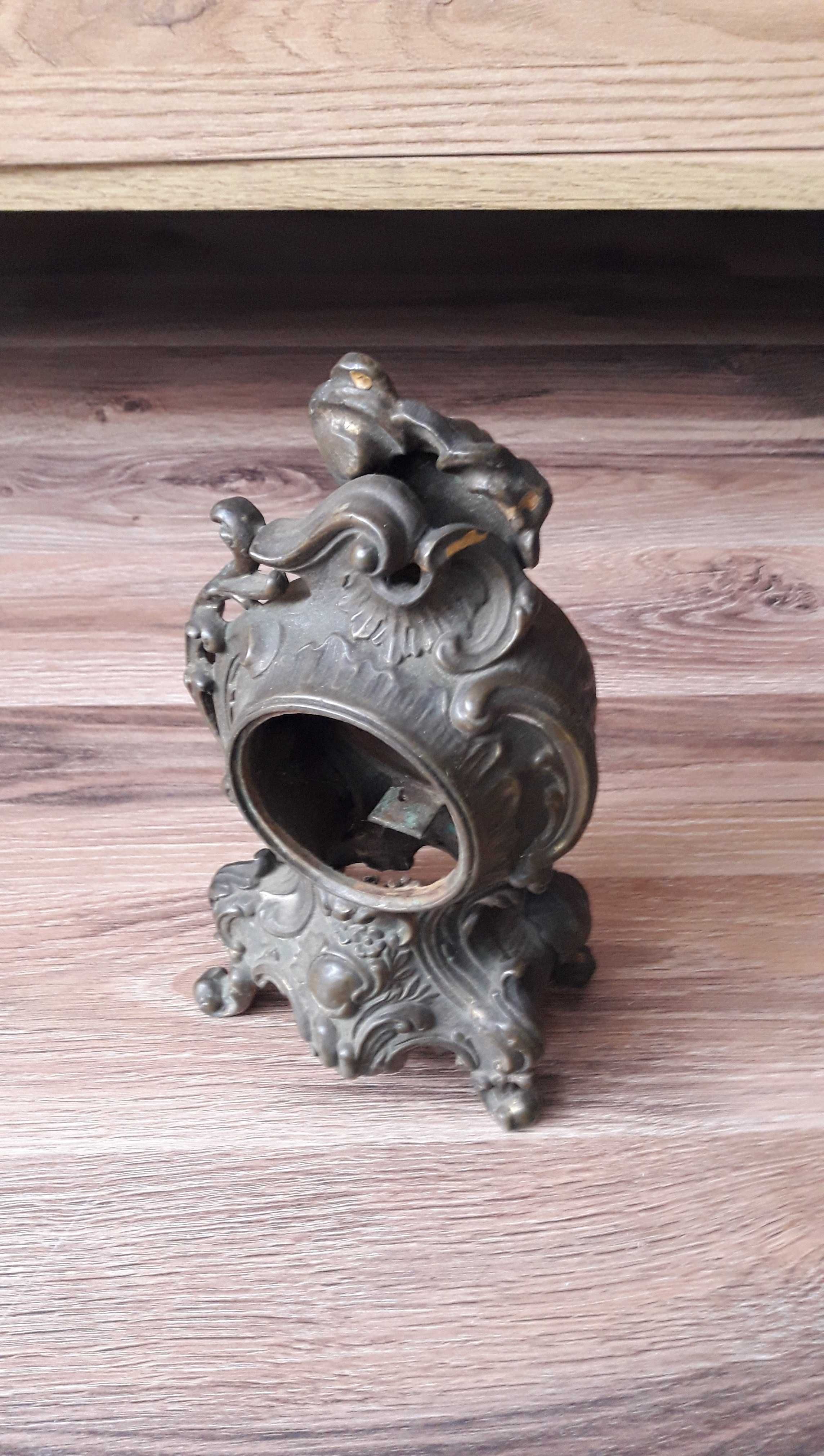 Stara obudowa zegara kominkowego mosiądz Barok Rokoko