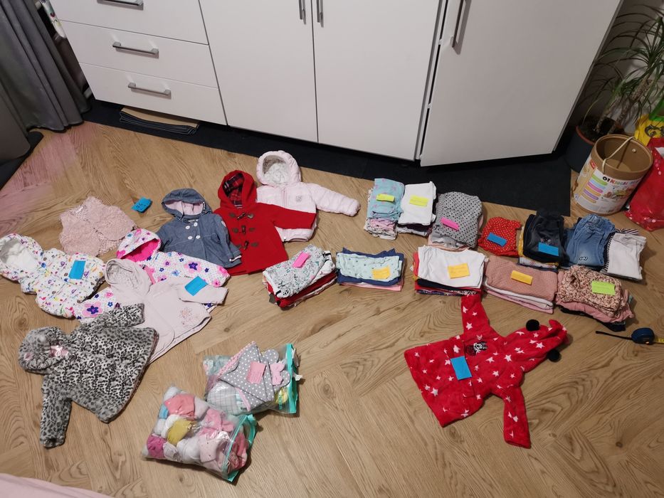 Ubranka dziewczęce 74 - duża ilość