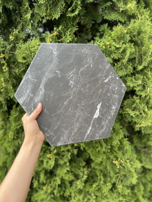 Атем Hexagon Miraclе BK білий чорний плитка керамічна