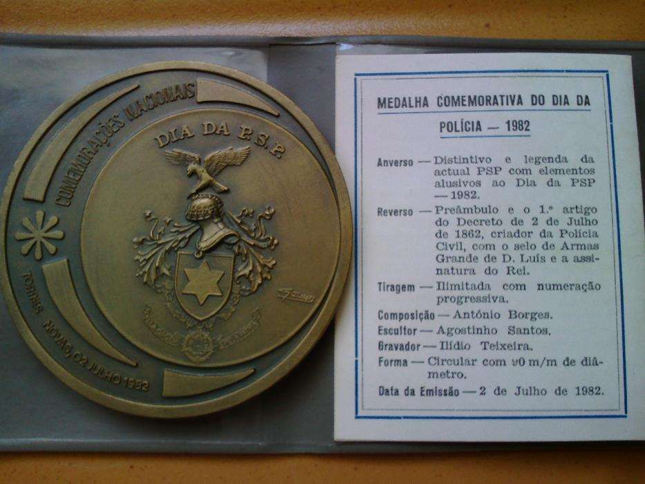 Medalha Bronze Comemorativa  Da PSP 1982 Linda Recordação