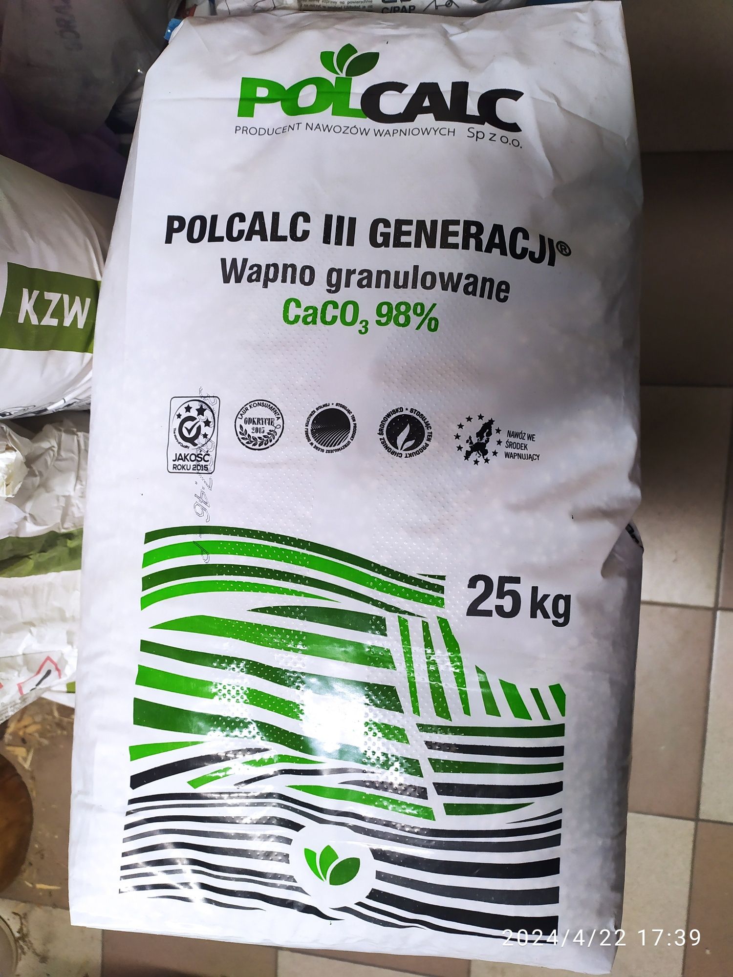 Wapno granulowane polcalc 25kg