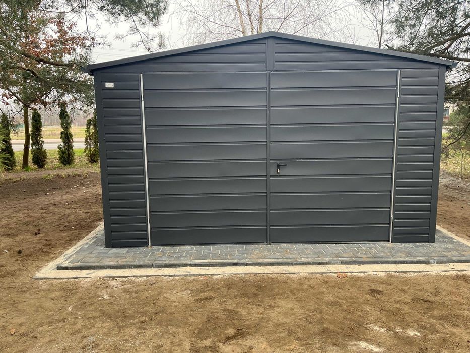 Garaż Blaszany Blaszak 4x6 Dach Dwuspadowy