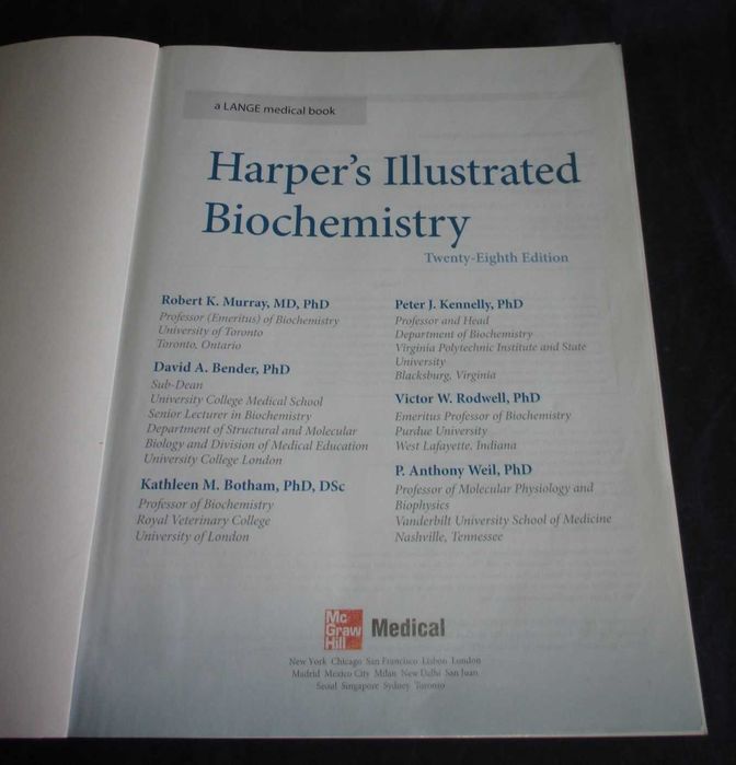 Livro Harper's Illustrated Biochemistry 28th Edition
