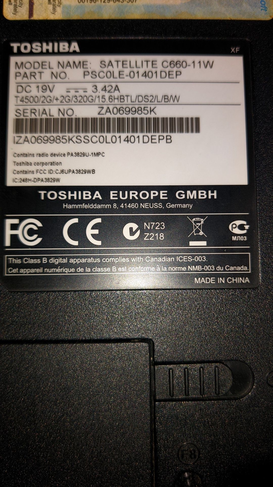 Toshiba Satélite C660-11W