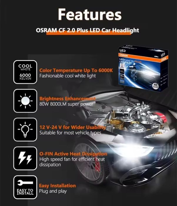 Żarówka H7 Osram LED 80W