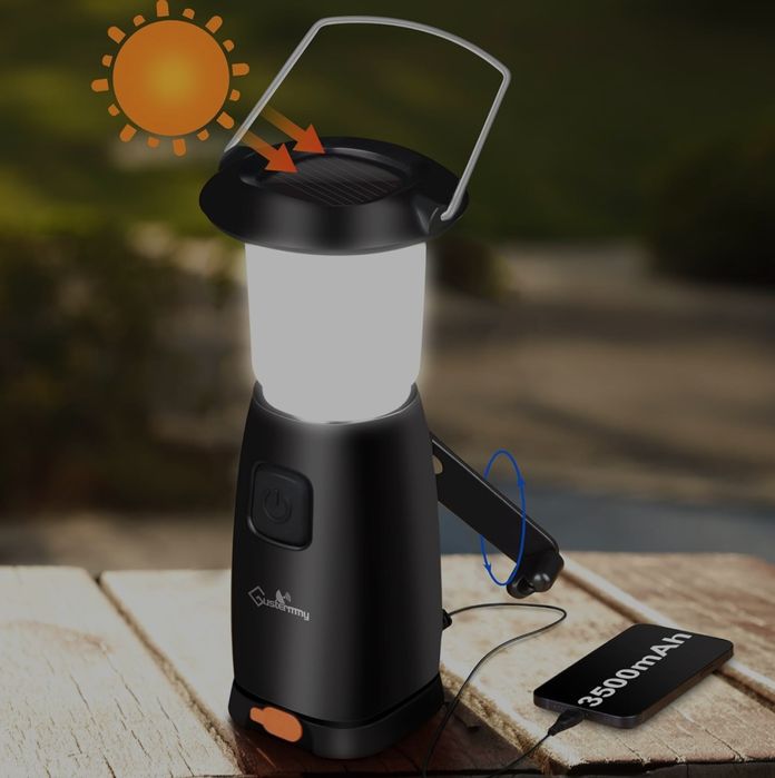 Lampka solarna Solarna latarnia kempingowa, 6 LED, Lampion