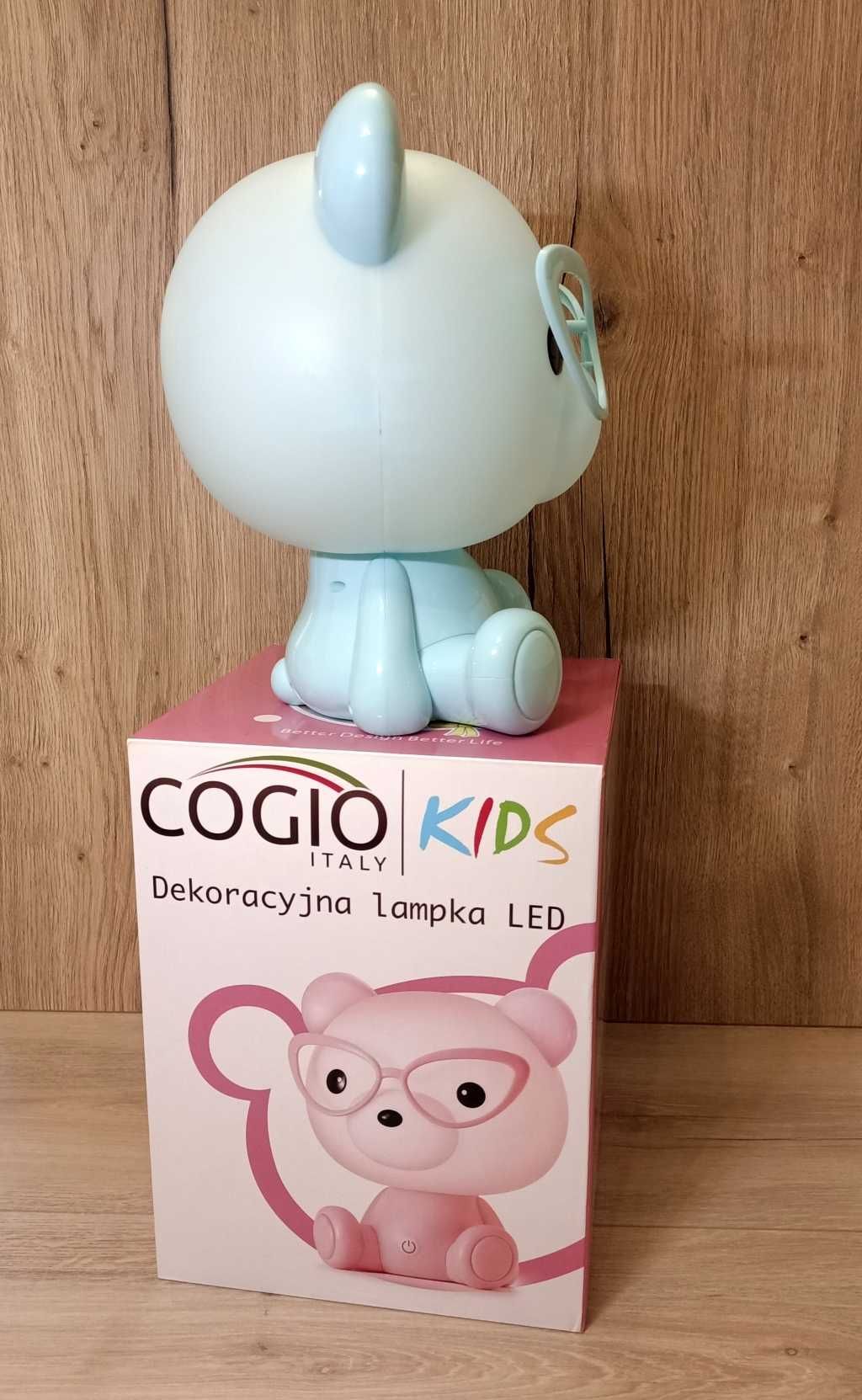 Lampka nocna dla dzieci miś okularnik LED 3 tryby