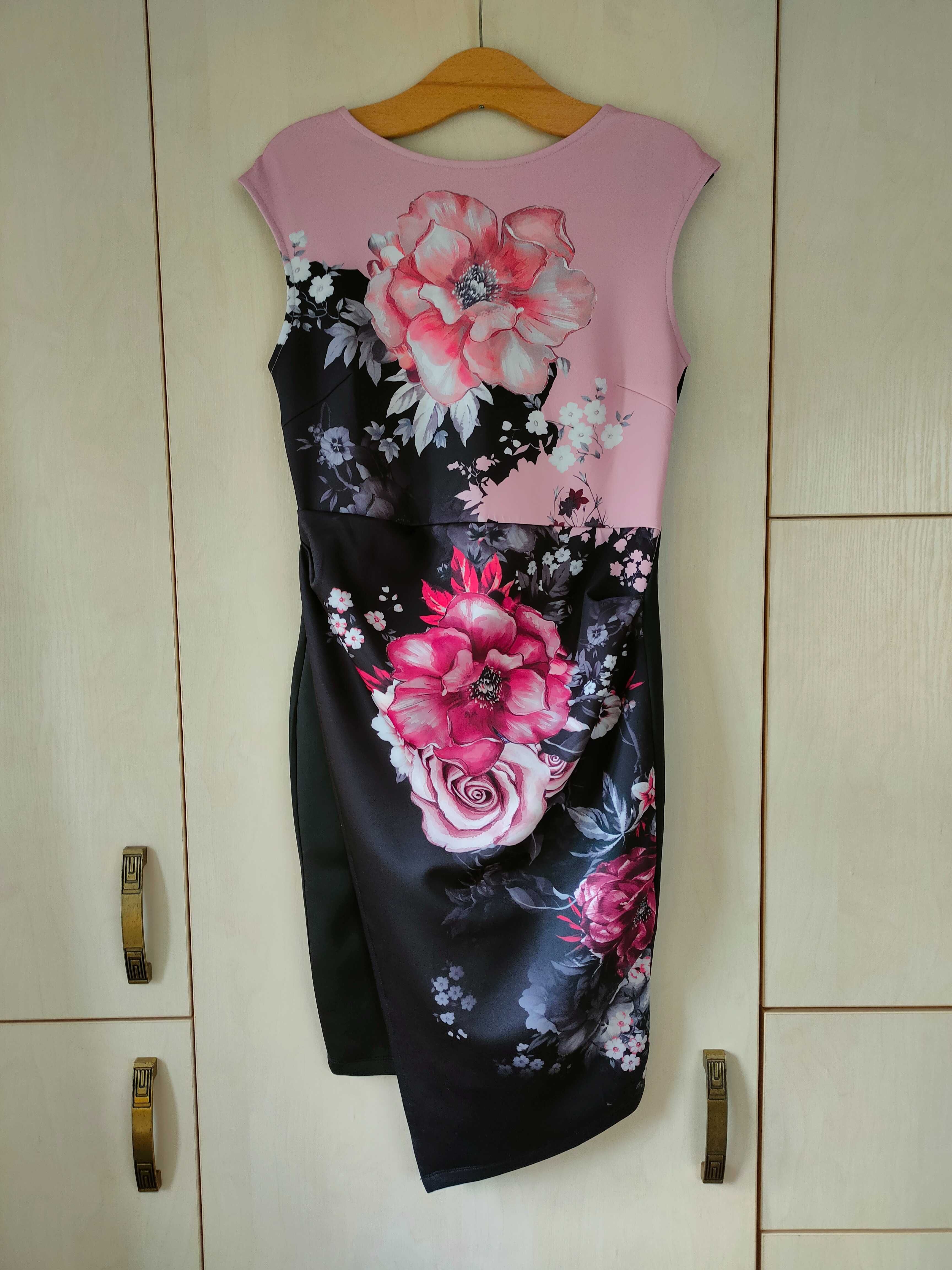 NOWA, czarna, elegancka sukienka r.40/42, Bodyflirt (Bonprix)