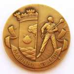 Medalha de Bronze Vidro Soprado Clube de Campismo Marinha Grande 1984