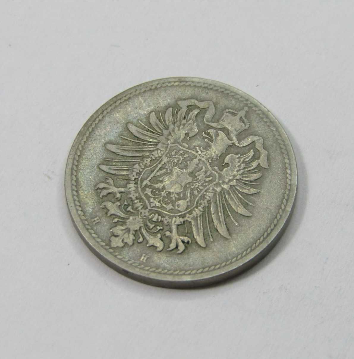 1876H German Reich 10 Pfennig - o escasso