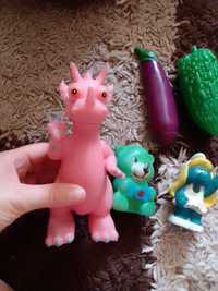 Резиновые игрушки набор Динозаврик овощи