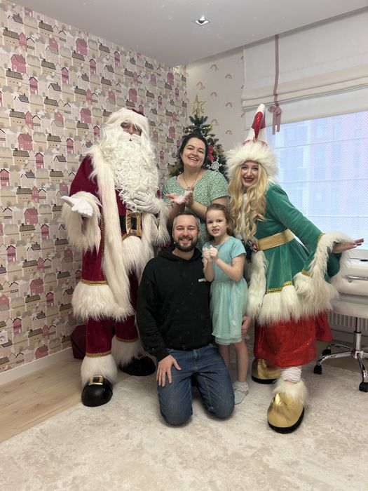 Новорічне експрес привітання Санта Клаус Ельф Дід Мороз та Снігуронька