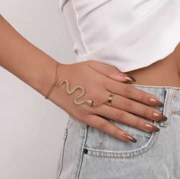 Bransoletka żmijka Nowa regulacja złota