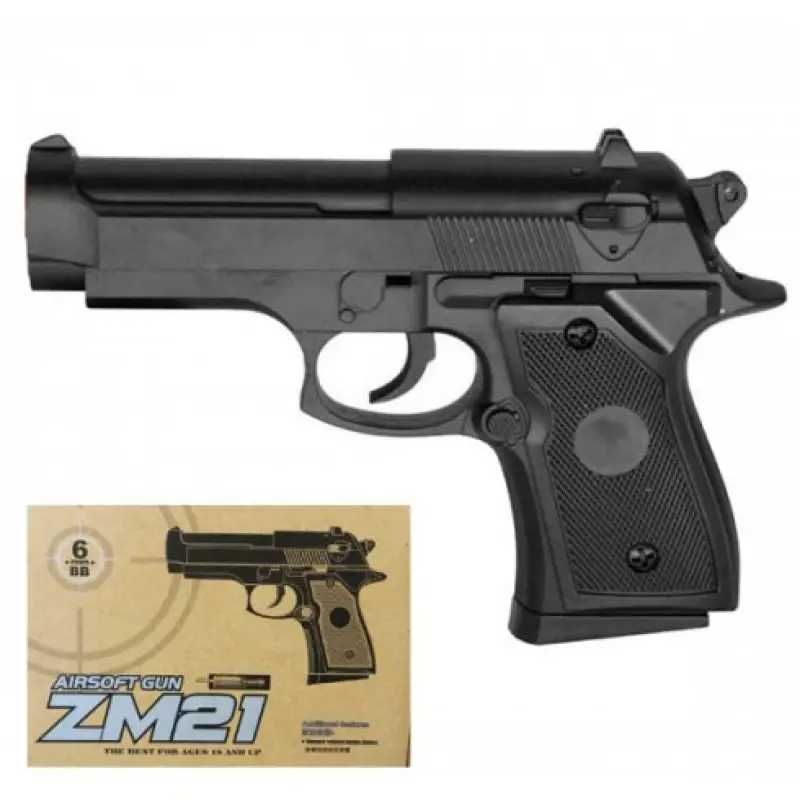 Детский пистолет металлический на пульках Cyma ZM21