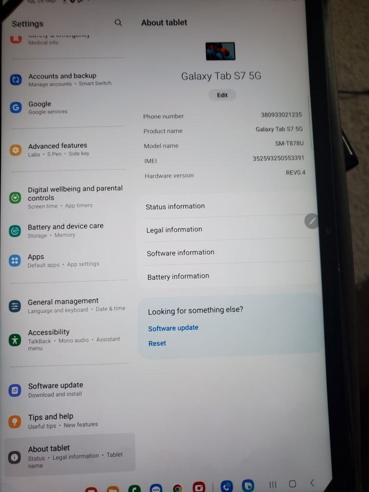 Samsung tab  s7 5g оригінал з Сша