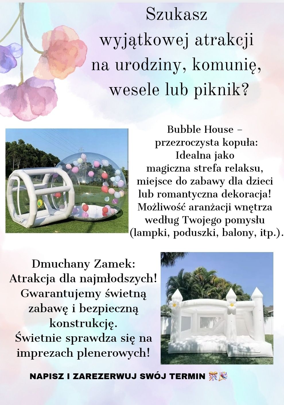 Dmuchany zamek i kula