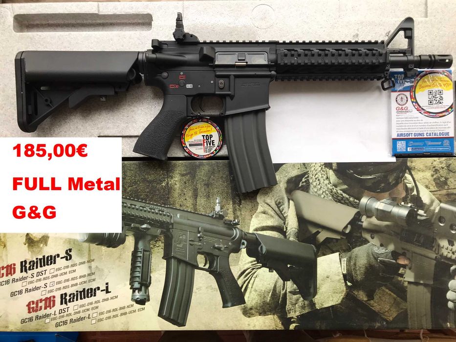 Fuzil Eléctrico Airsoft M4 GC16 RAIDER S G&G + Armalite M15a2 PROMO
