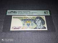 1000 zł Banknot PRL Granding PMG 67 rok 1975