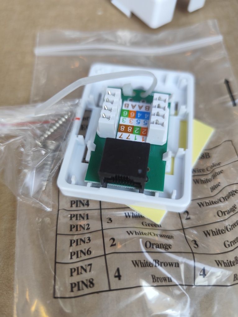 Gniazdo natynkowe pojedyncze UTP kategoria 5e RJ-45 kat. 5e